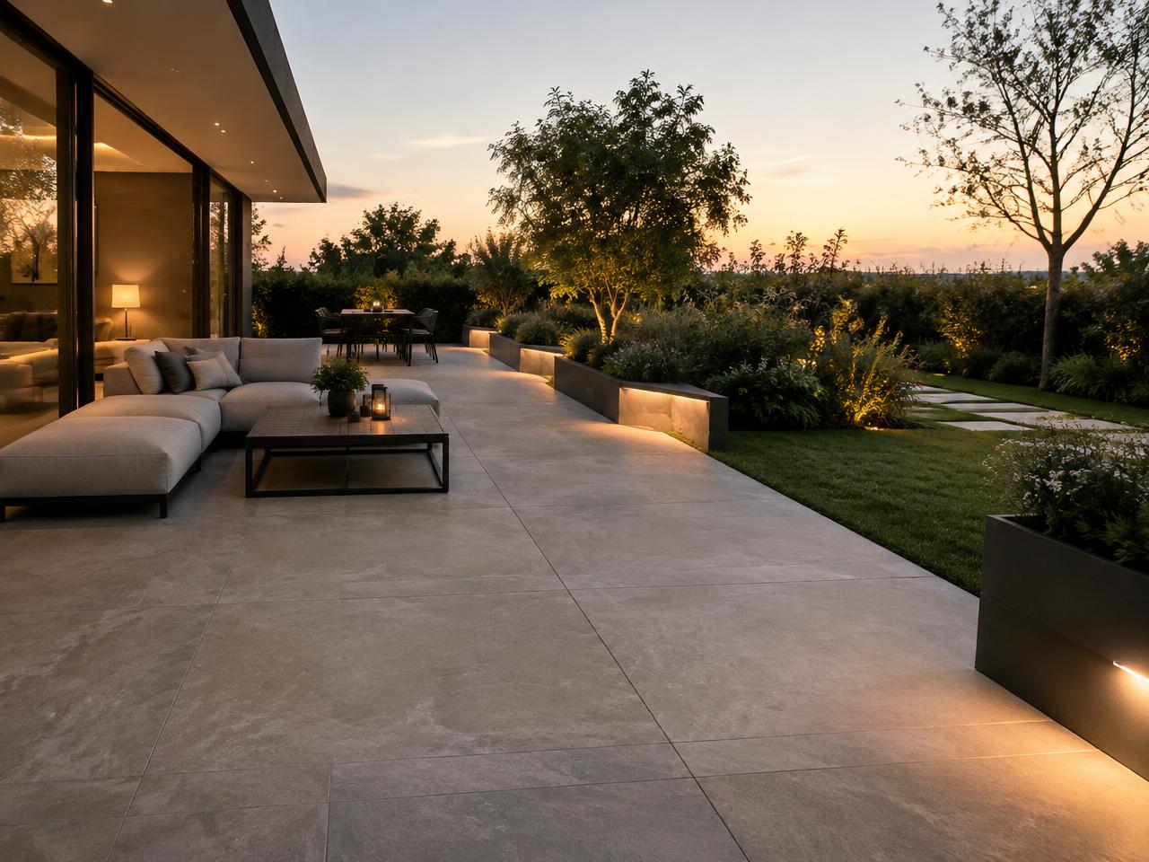 Terrasse mit Steinoptik-Platten – Außenbereich in Werl